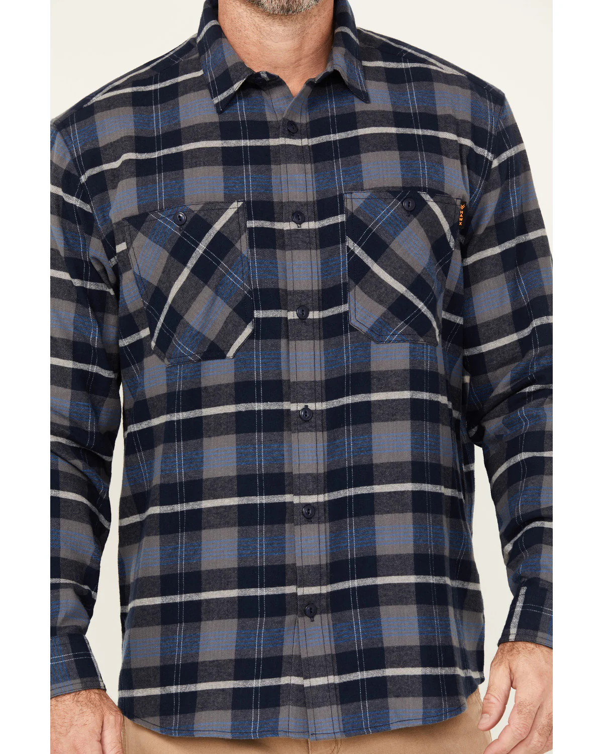 Men's Ball Plaid Print Long Sleeve Button-Down Flannel Work Shirt - Image 3