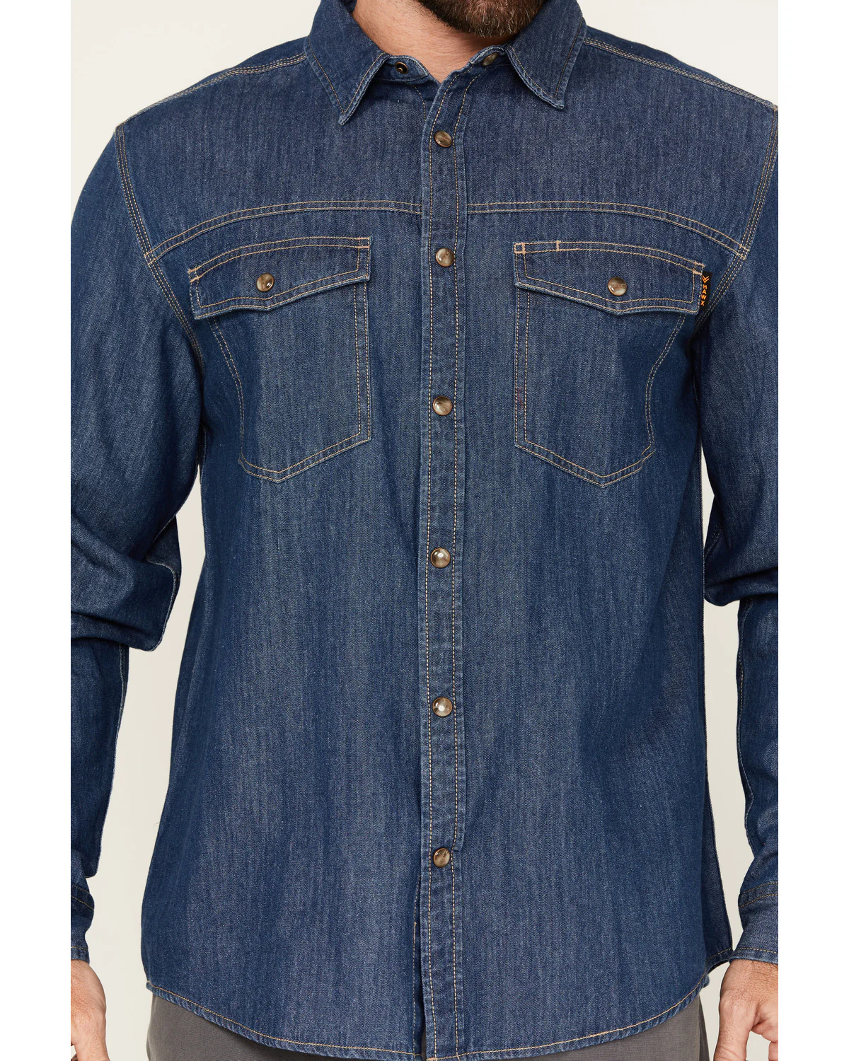 Men's Core Long Sleeve Snap Denim Work Shirt - Image 3
