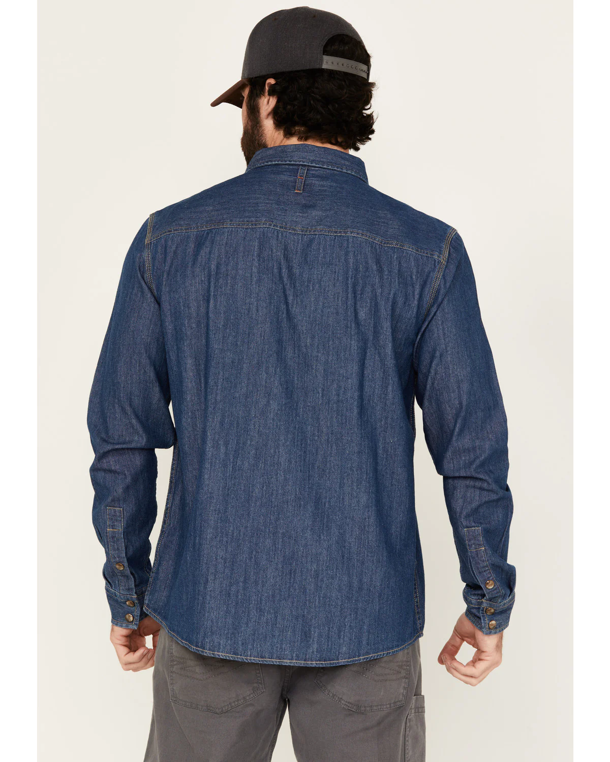 Men's Core Long Sleeve Snap Denim Work Shirt - Image 4