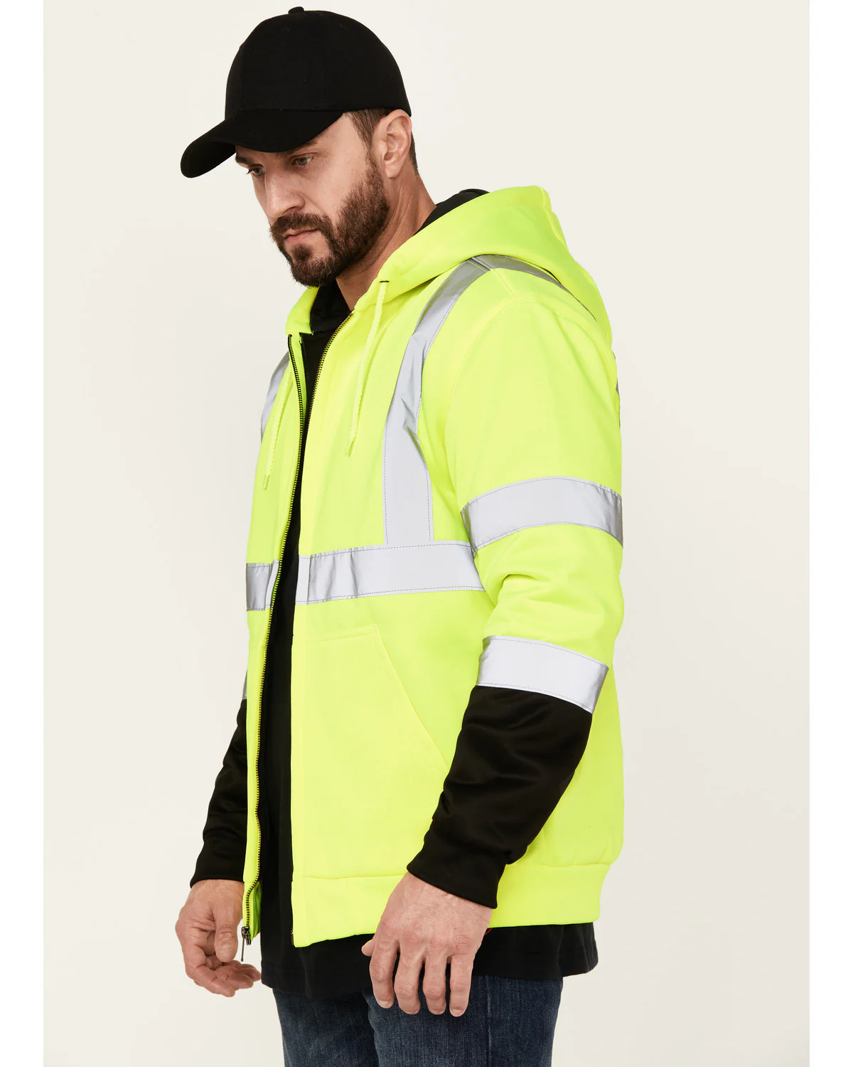 Men's High Vis Hooded Jacket - Big - Image 3