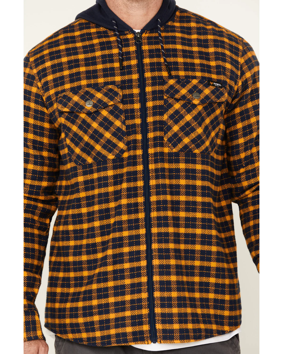 Men's Jacob Plaid Print Long Sleeve Hooded Flannel Shirt - Image 3