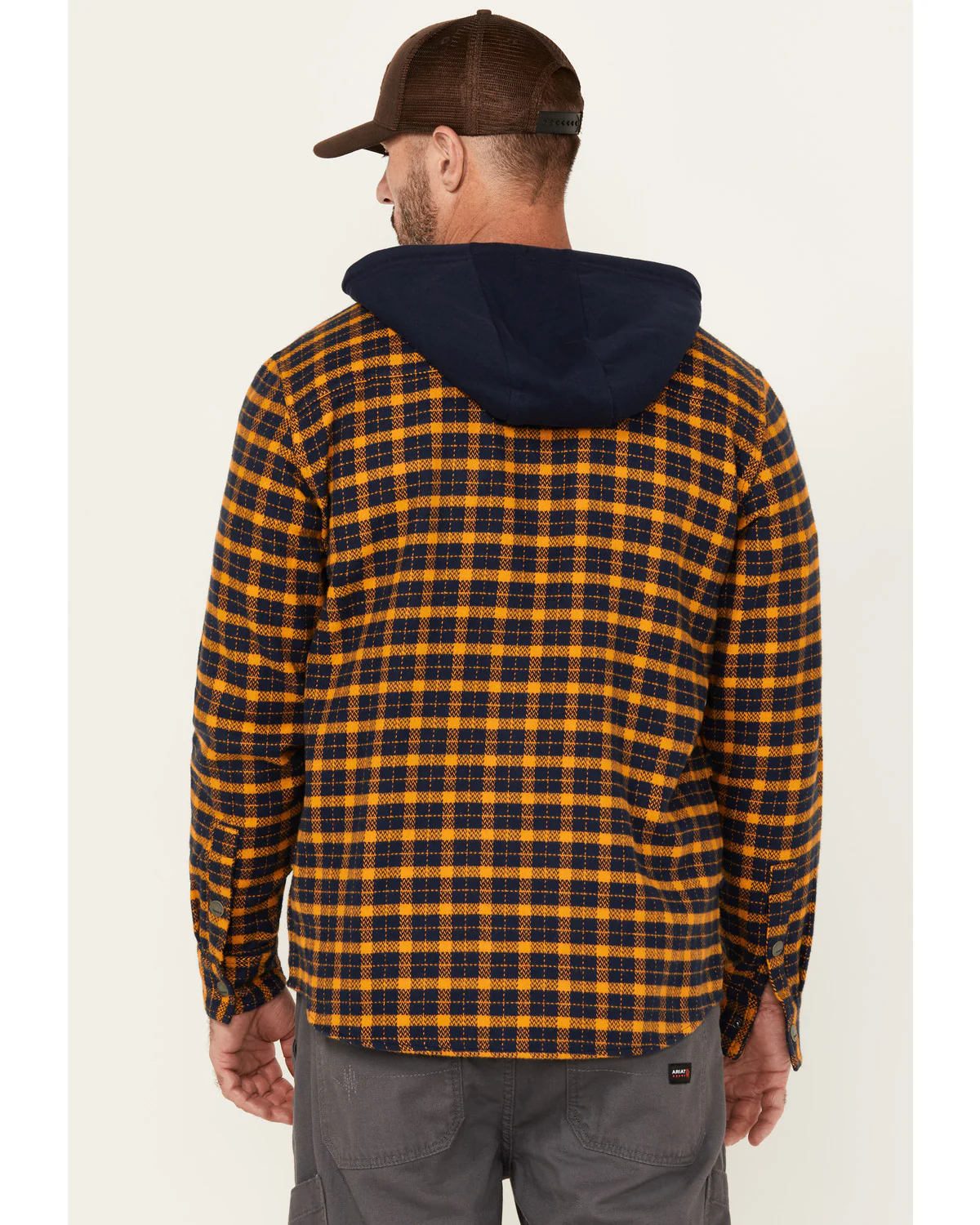Men's Jacob Plaid Print Long Sleeve Hooded Flannel Shirt - Image 4