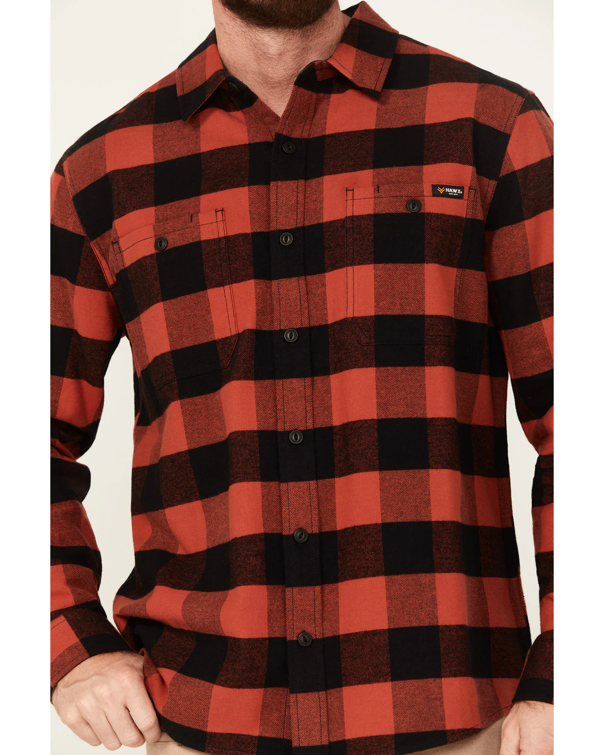 Men's Buffalo Plaid Print Flannel Work Shirt - Image 3