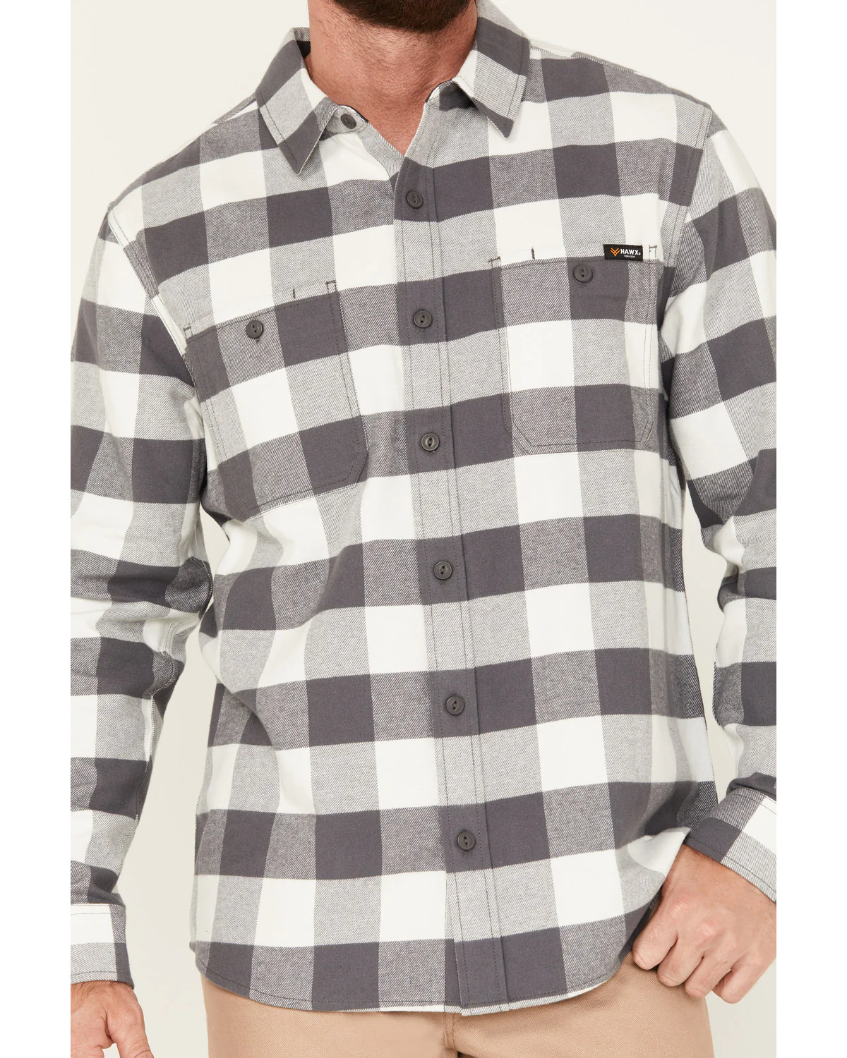 Men's Buffalo Plaid Print Flannel Work Shirt - Image 3