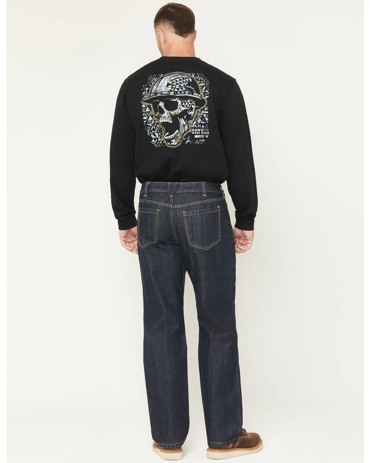 Men's FR Dark Wash Straight Denim Jeans - Image 3