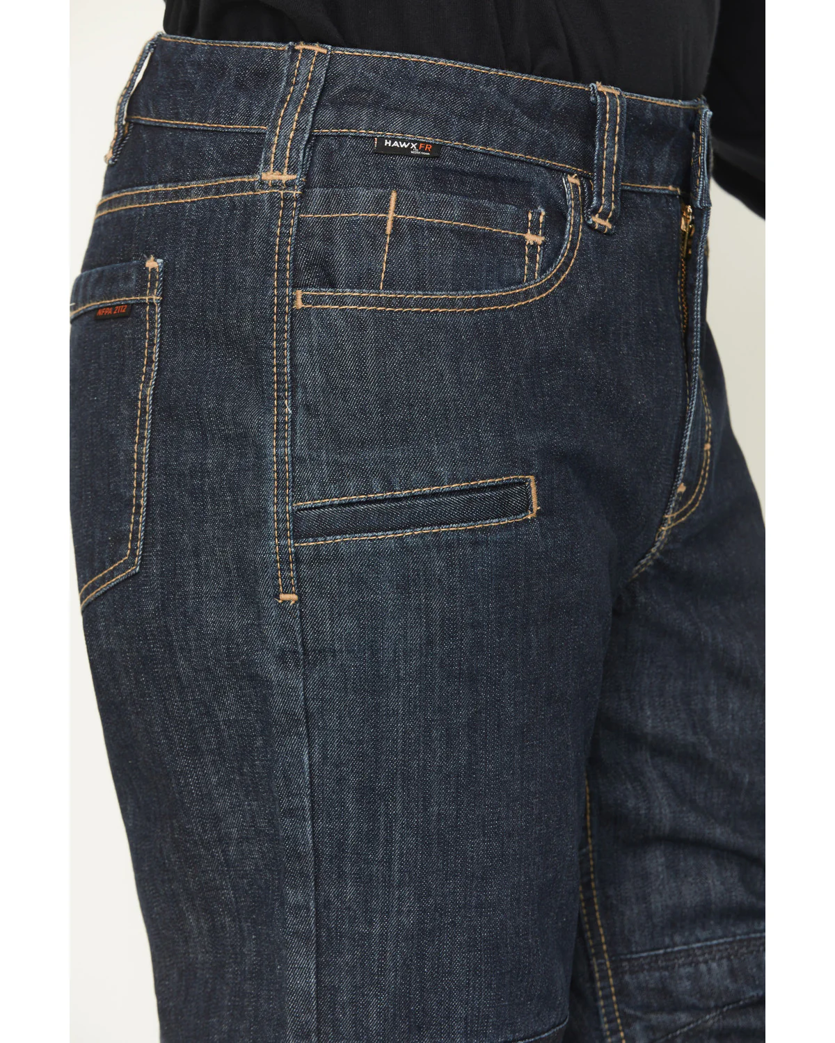 Men's FR Dark Wash Straight Denim Jeans - Image 4