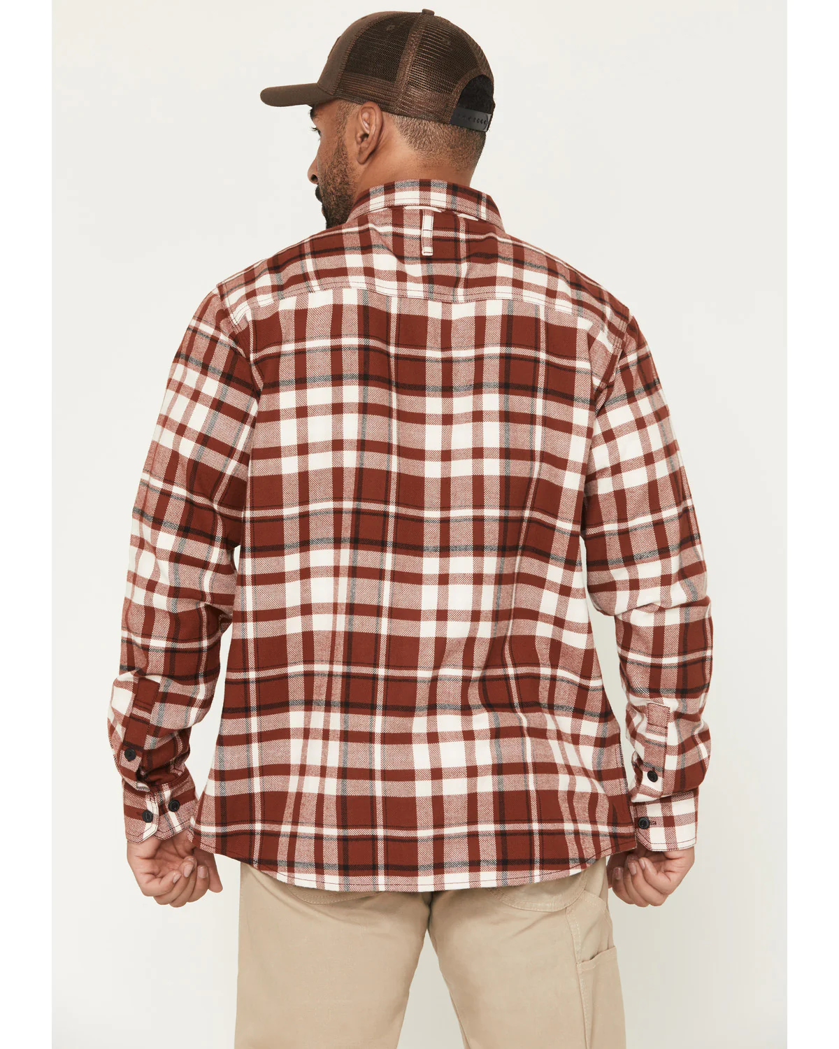 Men's Mac Plaid Print Long Sleeve Button-Down Flannel Shirt - Image 4