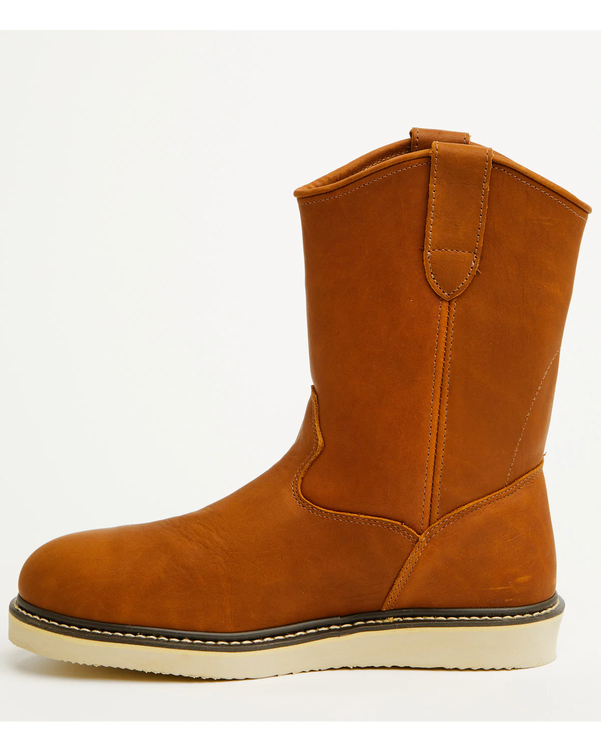 Men's 10.75" Pull-On Barnyard Leather Work Boots - Composite Toe - Image 3