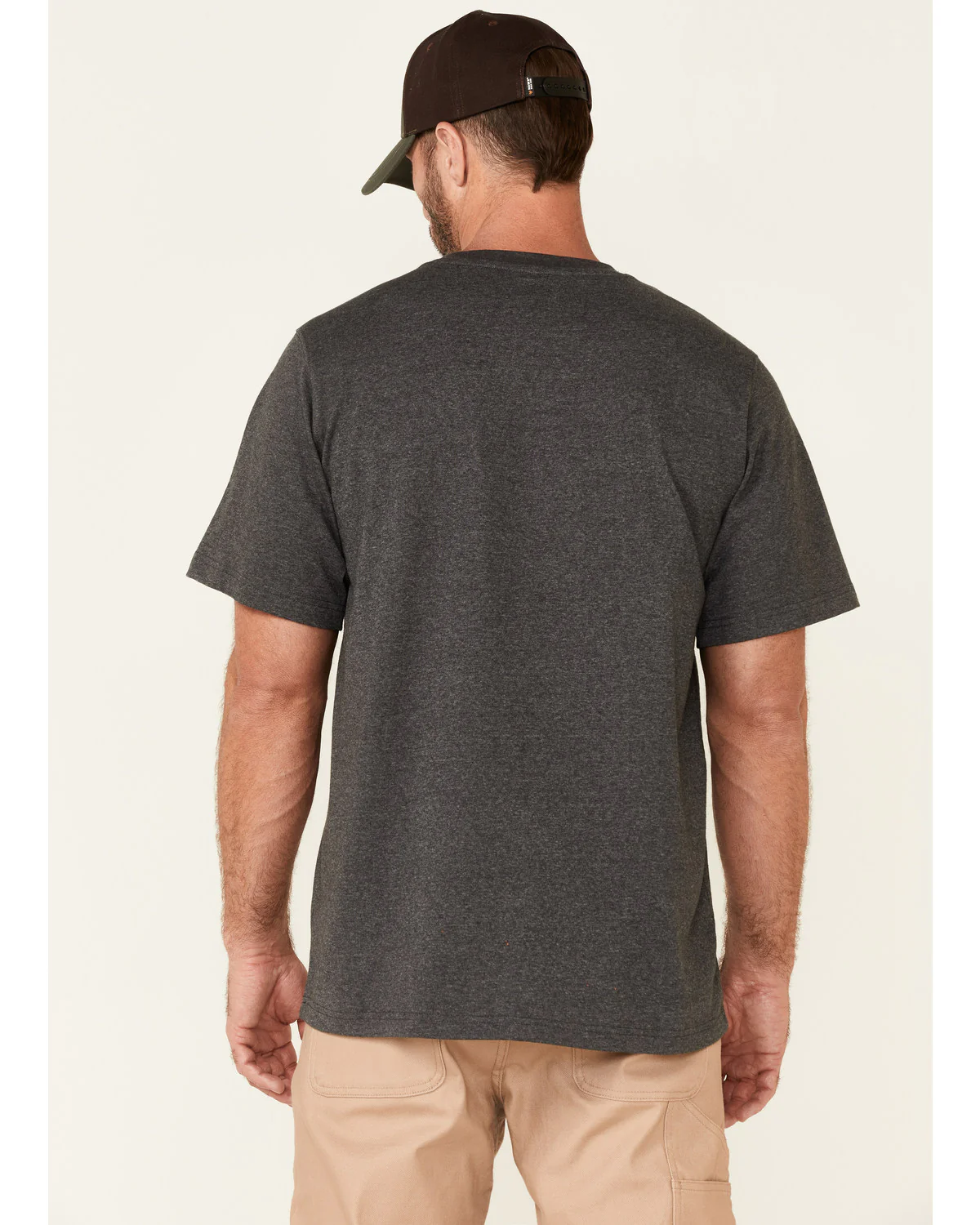 Men's Solid Charcoal Forge Short Sleeve Work Pocket T-Shirt - Big - Image 4
