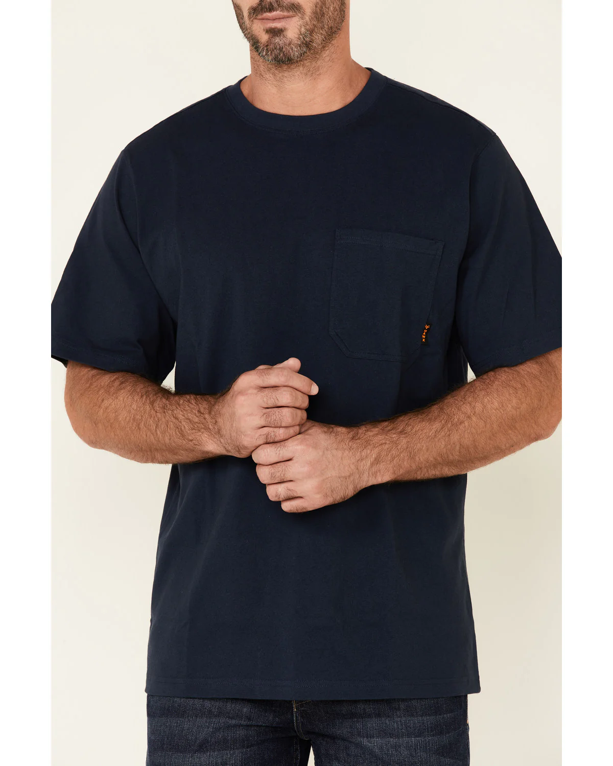 Men's Solid Navy Forge Short Sleeve Work Pocket T-Shirt - Big - Image 3