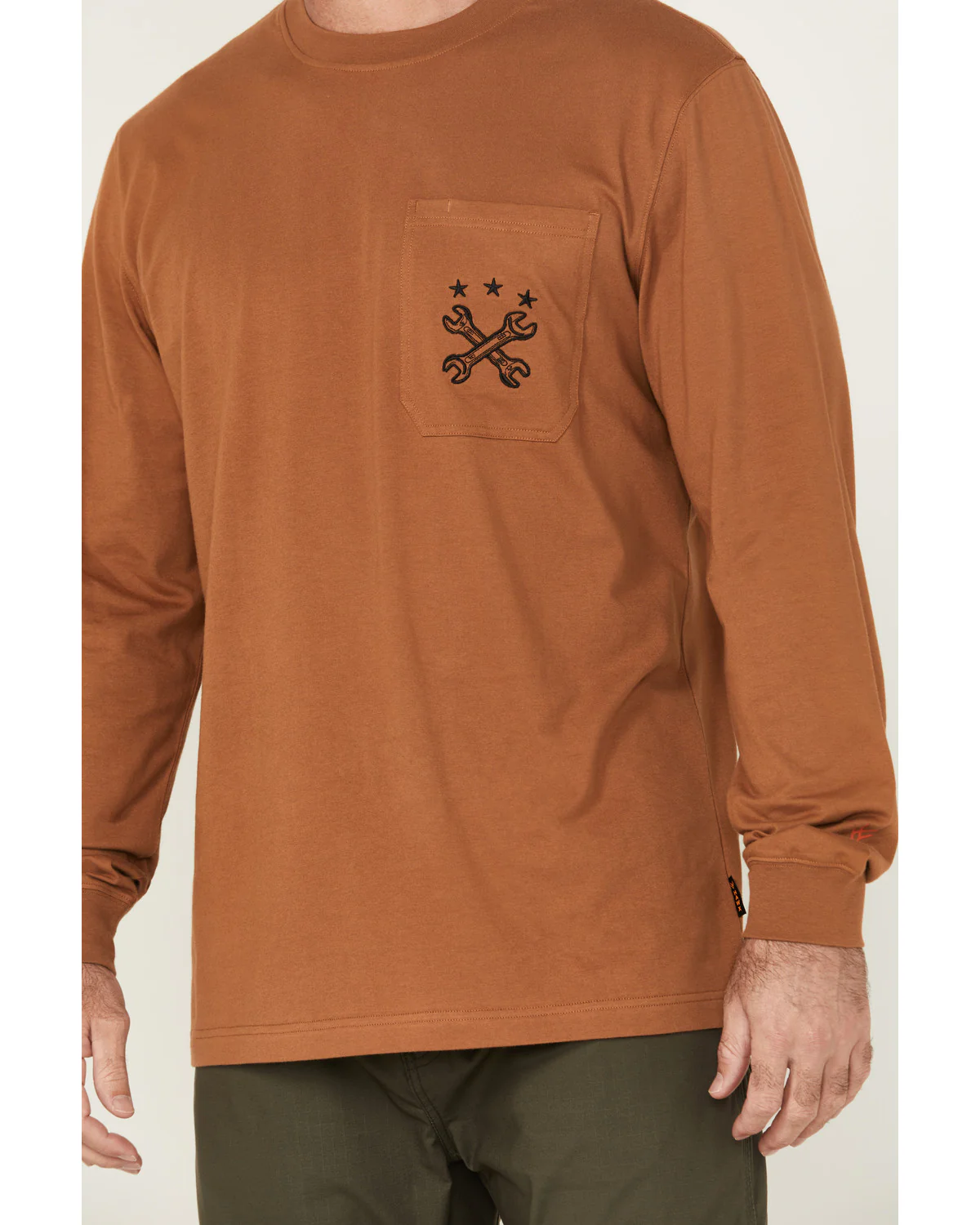 Men's Wrenches Embroidered Pocket Long Sleeve Work T-Shirt - Image 3